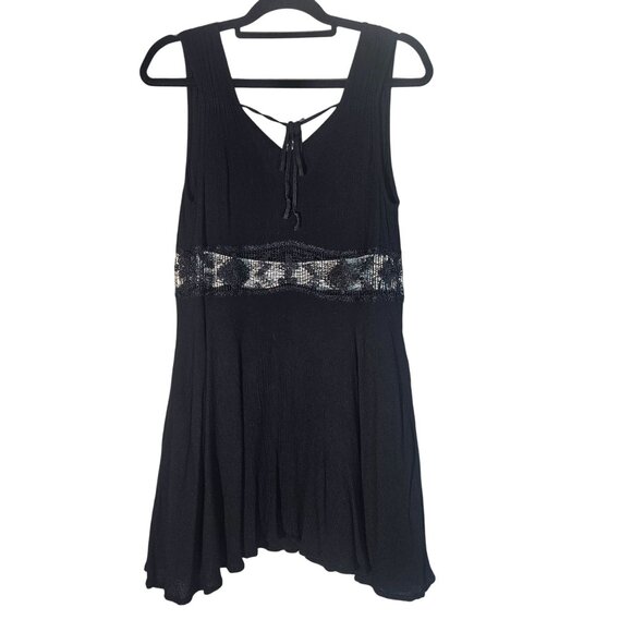 Free People Black S Mini Dress Whimsygoth Boho Chic Cottage Party Festival - Picture 2 of 11
